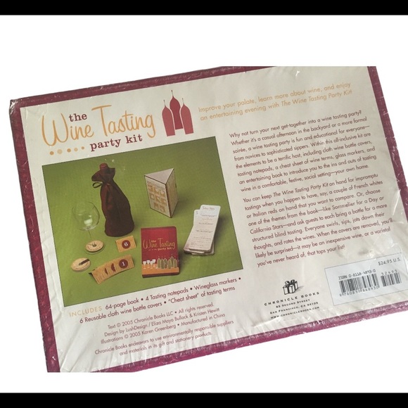 NWT CHRONICLE BOOKS The Wine Tasting Party Kit Pink One Size - Picture 5 of 6